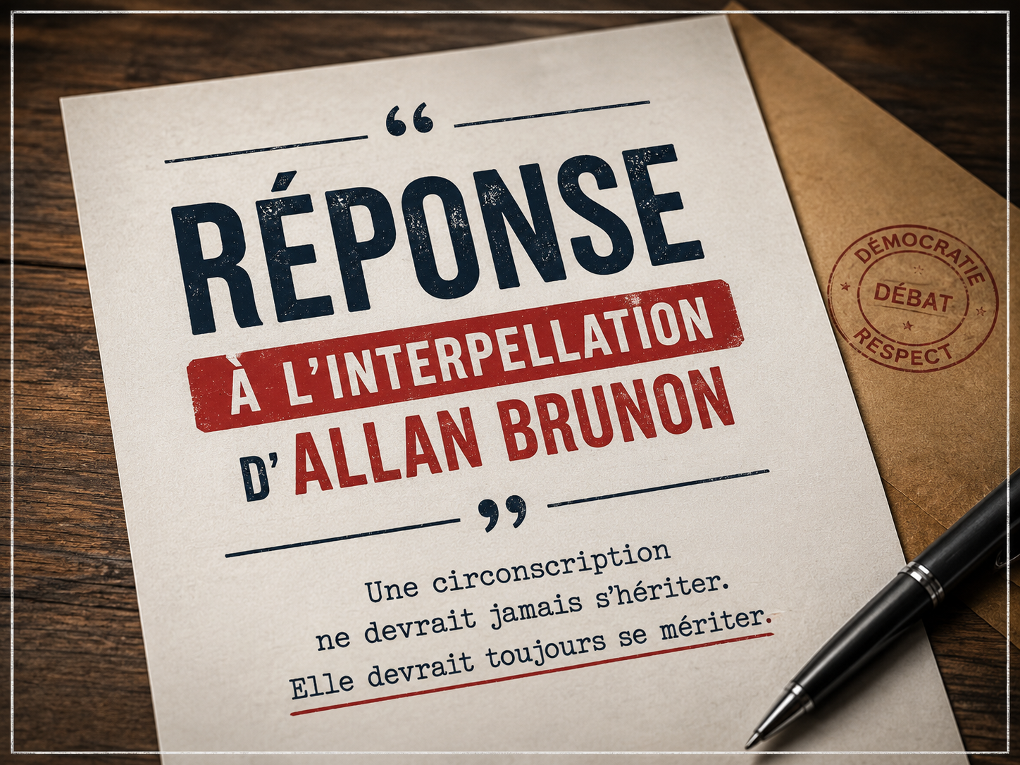 R&eacute;ponse &agrave; Allan Brunon